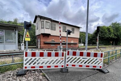 Deutsche Bahn führt Gleisbauarbeiten im Erzgebirge durch - Die Deutsche Bahn führt Gleisbauarbeiten durch auf dem Streckenabschnitt zwischen Hartenstein und Bad Schlema - auch im Bereich des Bahnhofes in Bad Schlema. Foto: Ralf Wendland