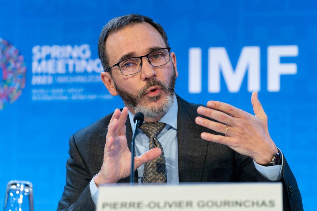 IWF senkt Prognose für Deutschland - IWF-Chefvolkswirt Pierre-Olivier Gourinchas auf der Frühjahrstagung von IWF und Weltbank in Washington.