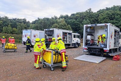 Medizinische Task Force übt Massenanfall von Verletzten - Die Medizinische Task Force übt den Einsatz in Katastrophensituationen. Foto: Harry Härtel