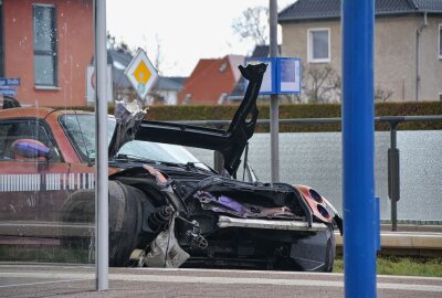 Prozessauftakt gegen Smartfahrer nach tödlichem Verkehrsunfall in Leipzig - Bilder vom 19. März 2021 unmittelbar vom Unfallort. Foto: Anke Brod/Archiv