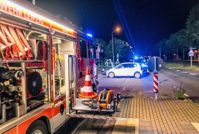 Schwerer Crash in Leipzig mit hohem Sachschaden - Schwerer Unfall in Leipzig. Foto: Christian Grube