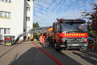 Update zum Wohnungsbrand in Freital: Bewohner wird durch Feuerwehr gerettet - In Freital brannte heute Morgen eine Wohnung. Foto: Roland Halkasch