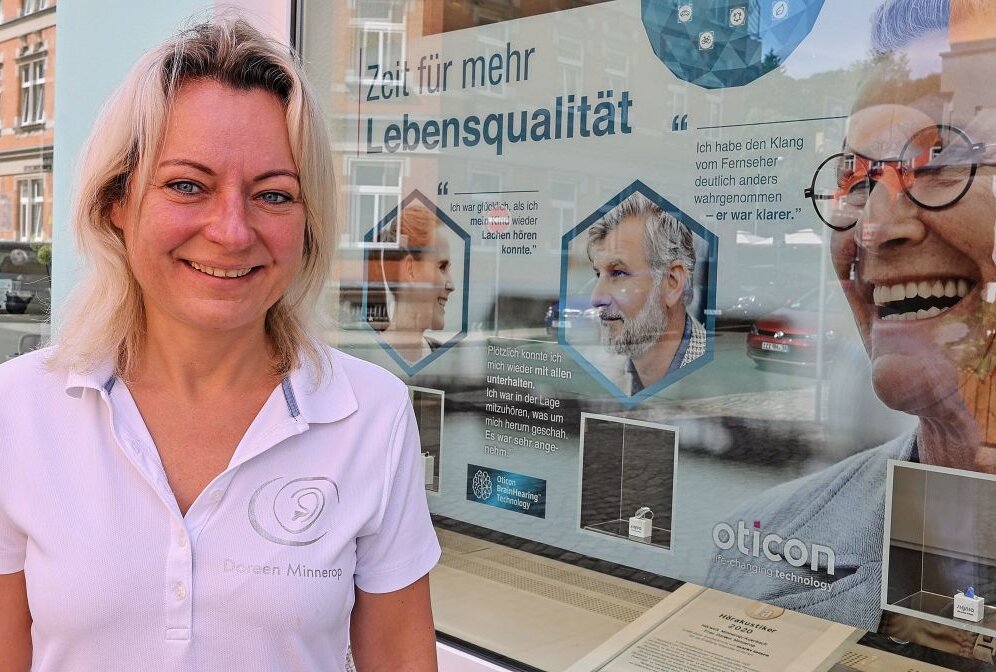 Vogtländerin möchte ins Finale beim Startup-Wettbewerb - Hörakustikmeisterin Doreen Minnerop ist für den Sächsischen Gründerpreis nominiert. Foto: Thomas Voigt