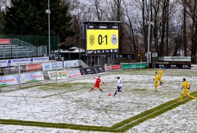 0:4 gegen Berlin: Auerbach ist Letzter - Der VfB Auerbach (gelbe Trikots) hat gegen Tennis Borussia Berlin (weiße Trikots) mit 0:4 verloren. Foto: Karsten Repert