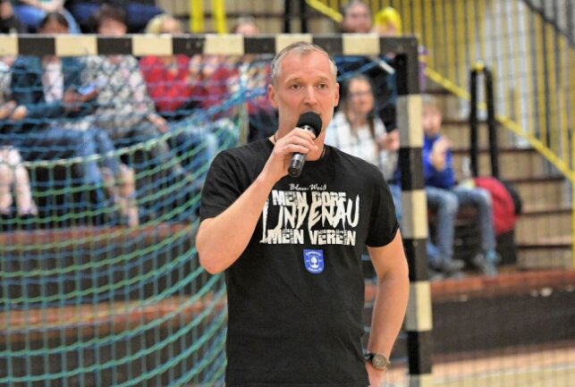 3. Budenzauber des SV Lindenau - Beim Turnier - Ronny Heymann, Präsident vom SV Lindenau. Foto: Ralf Wendland