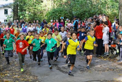 383 Kinder und Jugendliche spurten am Pöhlberg um Medaillen - Start Crosslauf AK 8 männlich über 600 Meter Foto: Thomas Fritzsch/PhotoERZ