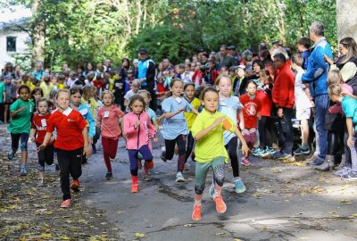 383 Kinder und Jugendliche spurten am Pöhlberg um Medaillen - Start Crosslauf AK 7 weiblich über 600 Meter Foto: Thomas Fritzsch/PhotoERZ