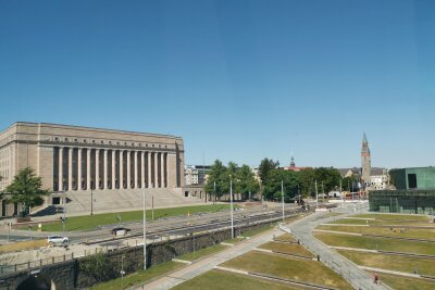 Aalto und Oodi: Stadtrundgang in Helsinki - Blick aus dem Museum Kiasma.