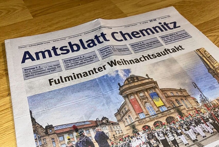 Ab 2023: Auflage des Chemnitzer Amtsblatt drastisch reduziert - Die Auflage des Chemnitzer Amtsblattes wird ab 2023 drastisch reduziert. Foto: Kim Möhle