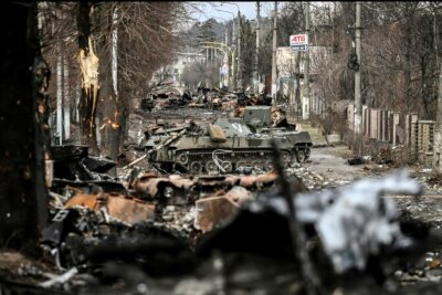 Mehr als 300 Menschen soll die russische Armee in dem Kiewer Vorort getötet haben. 