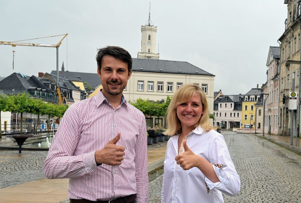 Kulturmanagerin Katja Reichert mit Dr. Andreas Schädlich vom TGS. Foto: Ralf Wendland
