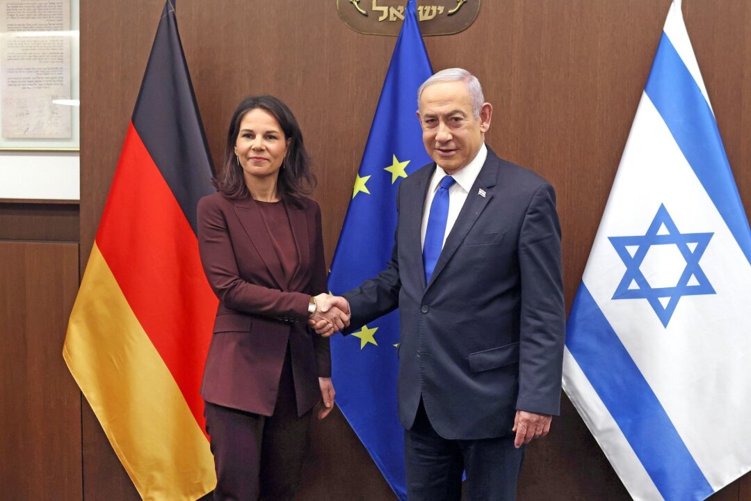 Baerbock verärgert über Berichte zu Streit mit Netanjahu - Bundesaußenministerin Annalena Baerbock und Israels Premier Benjamin Netanjahu trafen sich am Mittwoch in Jerusalem.