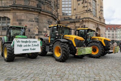 Bauernprotest in Dresden gegen die EU-Düngemittelpolitik - Am Mittwoch gab es in Dresden Bauernproteste gegen die EU-Düngemittelpolitik. Foto: Roland Halkasch