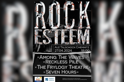 Bereit für eine Rockrevolution? Newcomerbands erobern Chemnitz beim ersten "Rock Esteem" - Das offizielle Poster zum Event.