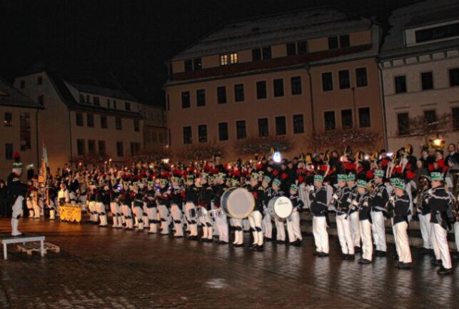 Bergparade wird musikalisch begleitet in Freiberg - Alle Musikanten. Foto:Renate Fischer