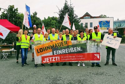 Beschäftigte von Riesaer Nudeln planen weitere Streikwoche - Streiktag in Riesa. Foto: NGG Ost