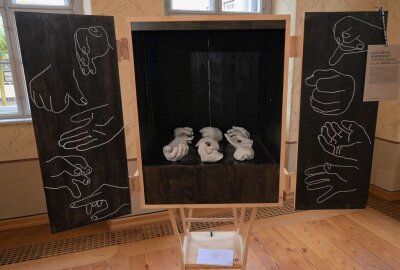 Besondere Ausstellung im Schmeil-Haus Schneeberg eröffnet - In der Ausstellung ist unter anderem auch dieses Werk zu sehen. Es heißt "Gestures in Handicraft" und stammt von Theresa Binder und Julia Obermüller. Foto: Ralf Wendland
