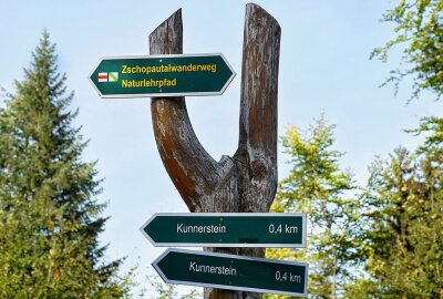 Besondere Route: Wandern zum "Kunnerstein" bei Augustusburg - Es führen verschiedene Wanderrouten zum Aussichtspunkt des Kunnersteins. Foto: Maik Bohn