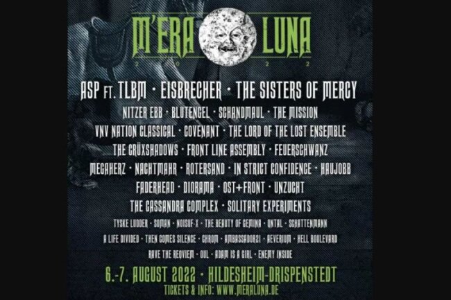 Das Gothicfestival M'era Luna findet von 6.-7. August in Hildesheim statt. 