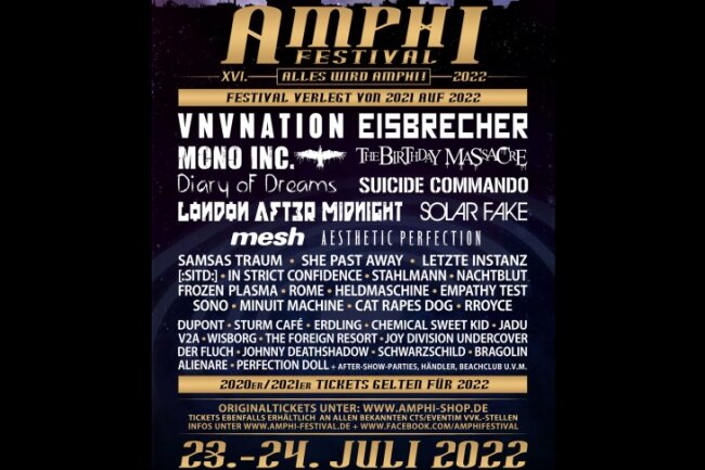 Das Gothic Festival Amphie findet vom 23. bis 24. Juli in Köln statt. 