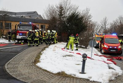 Brand im Krankenhaus Kirchberg - Am Sonntagnachmittag kam es zu einem Brand im HBK. Foto: Niko Mutschmann