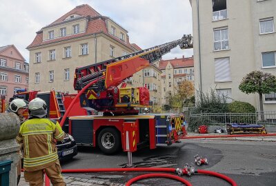 Brand in Dresdner Mehrfamilienhaus: Vier Personen verletzt - Fünf Bewohner mussten gerettet werden. Foto: Roland Halkasch