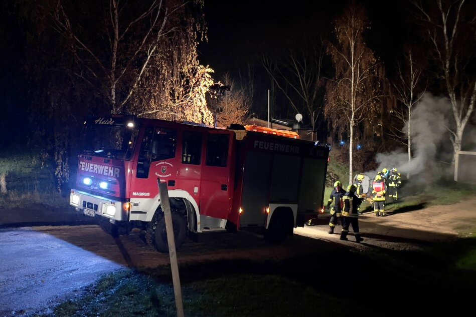 Brandeinsatz für Feuerwehr Schwarzenberg Heide - 