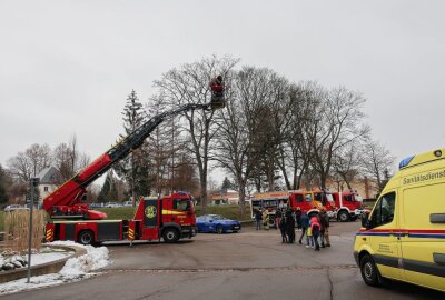 Breit gefächertes Angebot am Albert-Schweitzer-Gymnasium - Dank der Feuerwehr und deren Drehleiter konnte man einen Blick von oben auf das Schulgelände werfen. Foto: A. Büchner