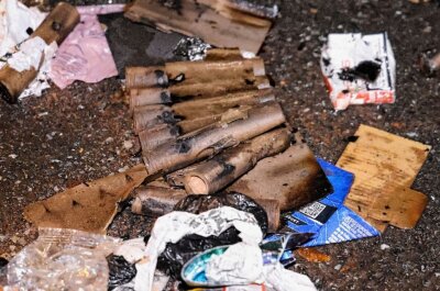 Brennender Mülleimer beim Terra Nova Campus - Auf dem Gelände des Terra Nova Campus brannte ein Mülleimer. Foto: Harry Härtel
