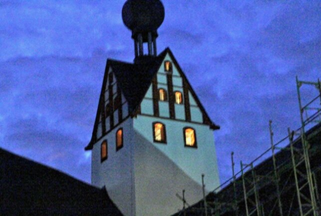 Burgbelebung zur Schlössernacht auf der Rochsburg - Rochsburg bei Nacht.Foto: Andrea Funke