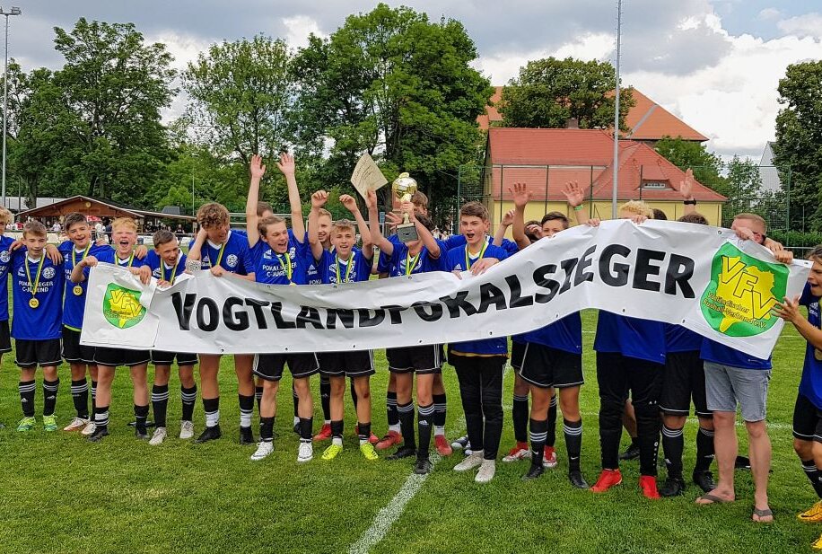 Die SG Stahlbau Plauen ist Vogtland Pokalsieger der C-Junioren. Foto: Karsten Repert