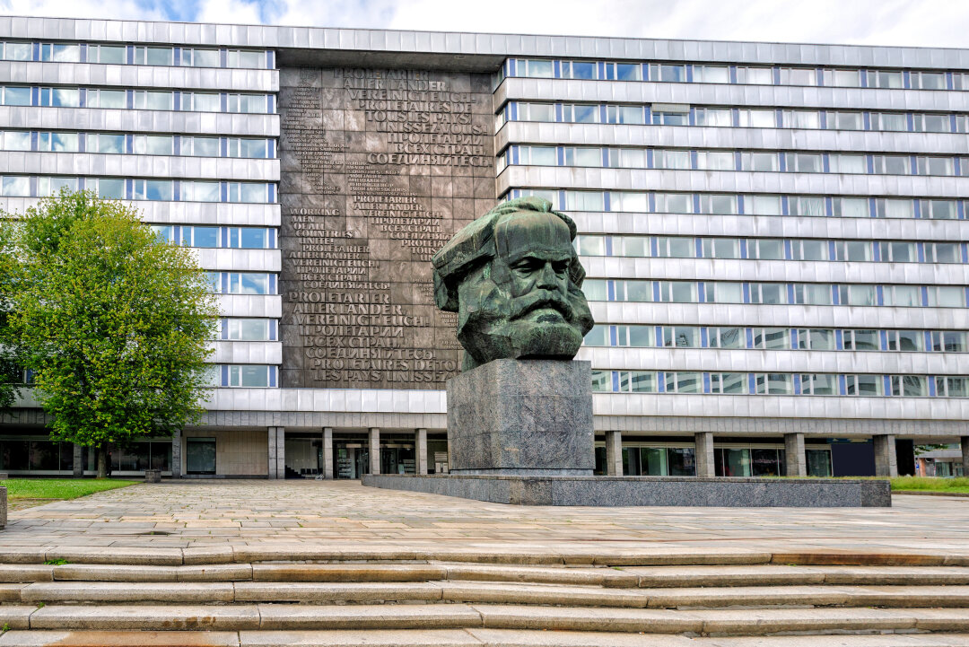 Das Karl Marx-Monument in Chemnitz.