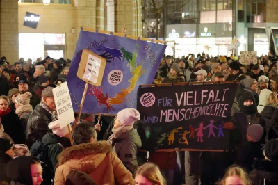 Menschenmenge in Chemnitzer Innenstadt