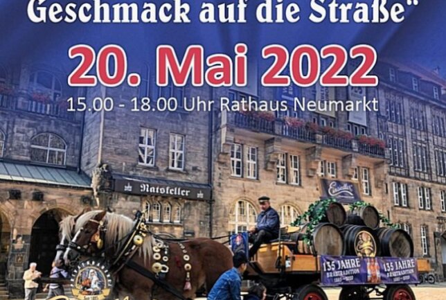 Am Freitag, dem 20. Mai von 15:00 Uhr bis 18:00 Uhr stellt die Brauerei Einsiedel auf dem Neumarkt Chemnitz sich vor. Foto. Alex Kampe