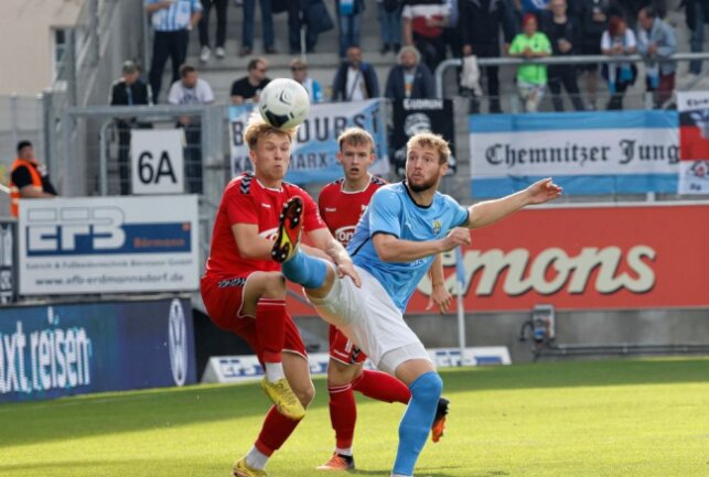 Chemnitzer FC fährt dritten Sieg in Folge ein - Rechts Felix Brügmann. Foto: Harry Haertel