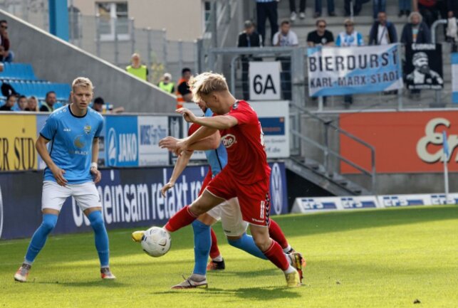 Chemnitzer FC fährt dritten Sieg in Folge ein - Links Max Roscher. Foto: Harry Haertel