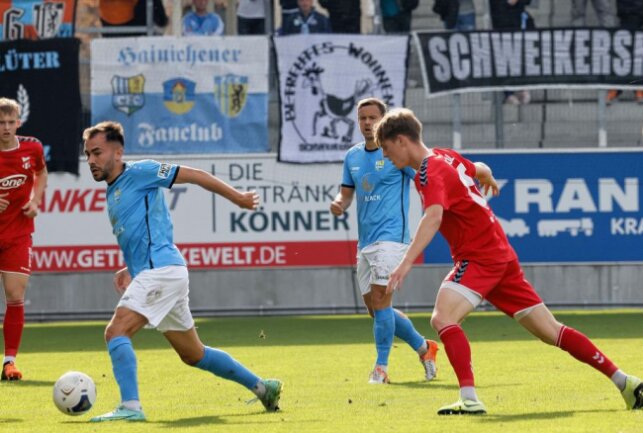 Chemnitzer FC fährt dritten Sieg in Folge ein - Furkan Kircicek am Ball. Foto: Harry Haertel