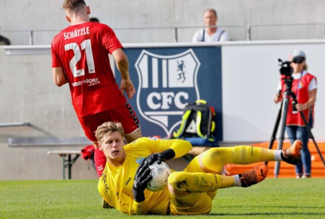 Chemnitzer FC fährt dritten Sieg in Folge ein - CFC-Torwart Jakub Jakubov. Foto: Harry Haertel