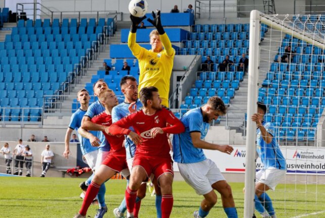 Chemnitzer FC fährt dritten Sieg in Folge ein - CFC-Torwart Jakub Jakubov in Aktion. Foto: Harry Haertel