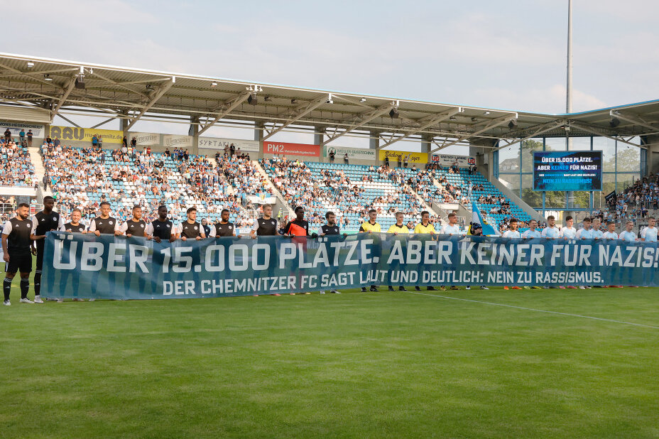Der CFC bekannte sich zum Saisonstart gegen TeBe Berlin im vergangenen Juli klar und deutlich gegen Rassismus.
