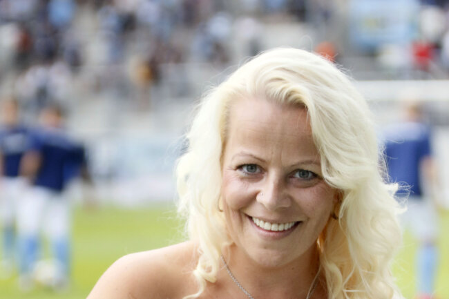 Stadionsprecherin Kati Huhn.