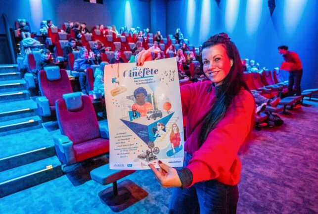 Cinefete im Nickelodeon Aue: Vier Filme wurden gezeigt - Im Bild ist Anja Müller, Medienpädagogin beim Sächsischen Kinder- und Jugendfilmdienst, zu sehen. Foto: ERZ-Foto/Georg Ulrich Dostmann