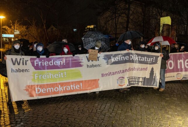 Coronaproteste in Plauen. Foto: Blaulicht&Stormchasing David Rötzschke
