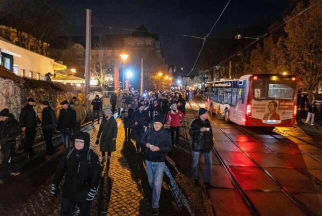 Coronaproteste in Plauen. Foto: Blaulicht&Stormchasing David Rötzschke