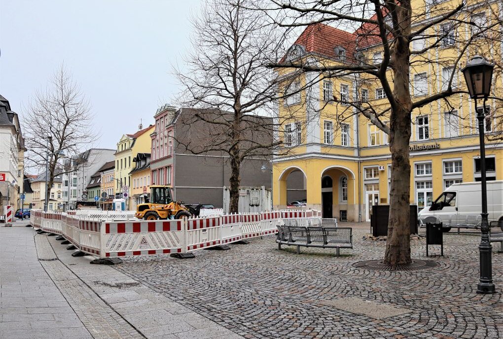 Taubenmarkt und Silberstraße bleiben weiter eine Baustelle.Foto: Daniela Lange/Stadtverwaltung