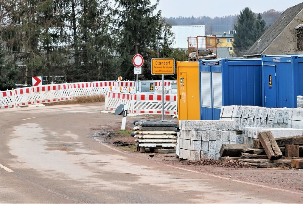 In Ottendorf wird noch bis April 2022 die Straße gebaut. Foto: Knut Berger 
