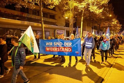 Demonstration am Feiertag auch in Chemnitz - Demonstration am Feiertag auch in Chemnitz. Foto: Harry Härtel