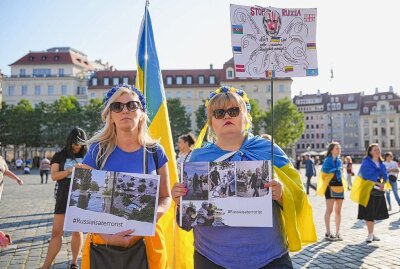 Demonstration für die Ukraine in Dresdner Innenstadt - Gestern fand eine Demonstration für die Ukraine in der Dresdner Innenstadt statt. Foto: xcitepress