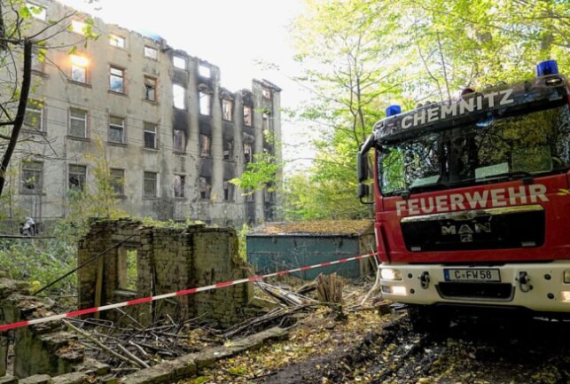 In der Nacht zum Mittwoch brannte es in der alten Spinnerei in Wittgensdorf. Heute kam die Feuerwehr erneut zum Einsatz. Foto: Harry Haertel
