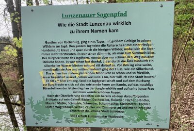 Der mystischen Vergangenheit auf der Spur: Sagentafel in Lunzenau eingeweiht - Das ist die Sagentafel. Foto: Carmen Petrus